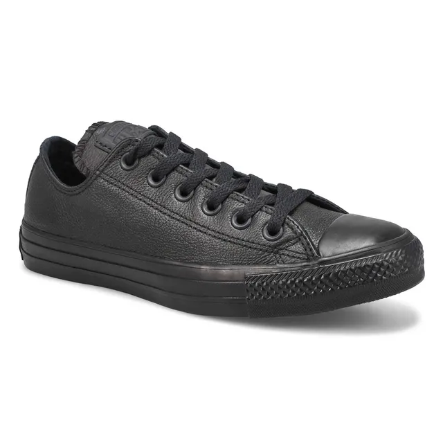 All star black leather hot sale shoes