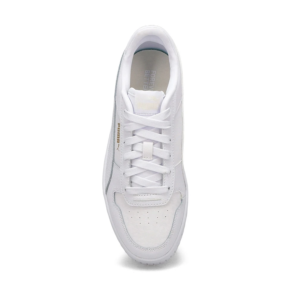Puma Kids' Carina Street Jr Lace Up Sneaker - White/Gol