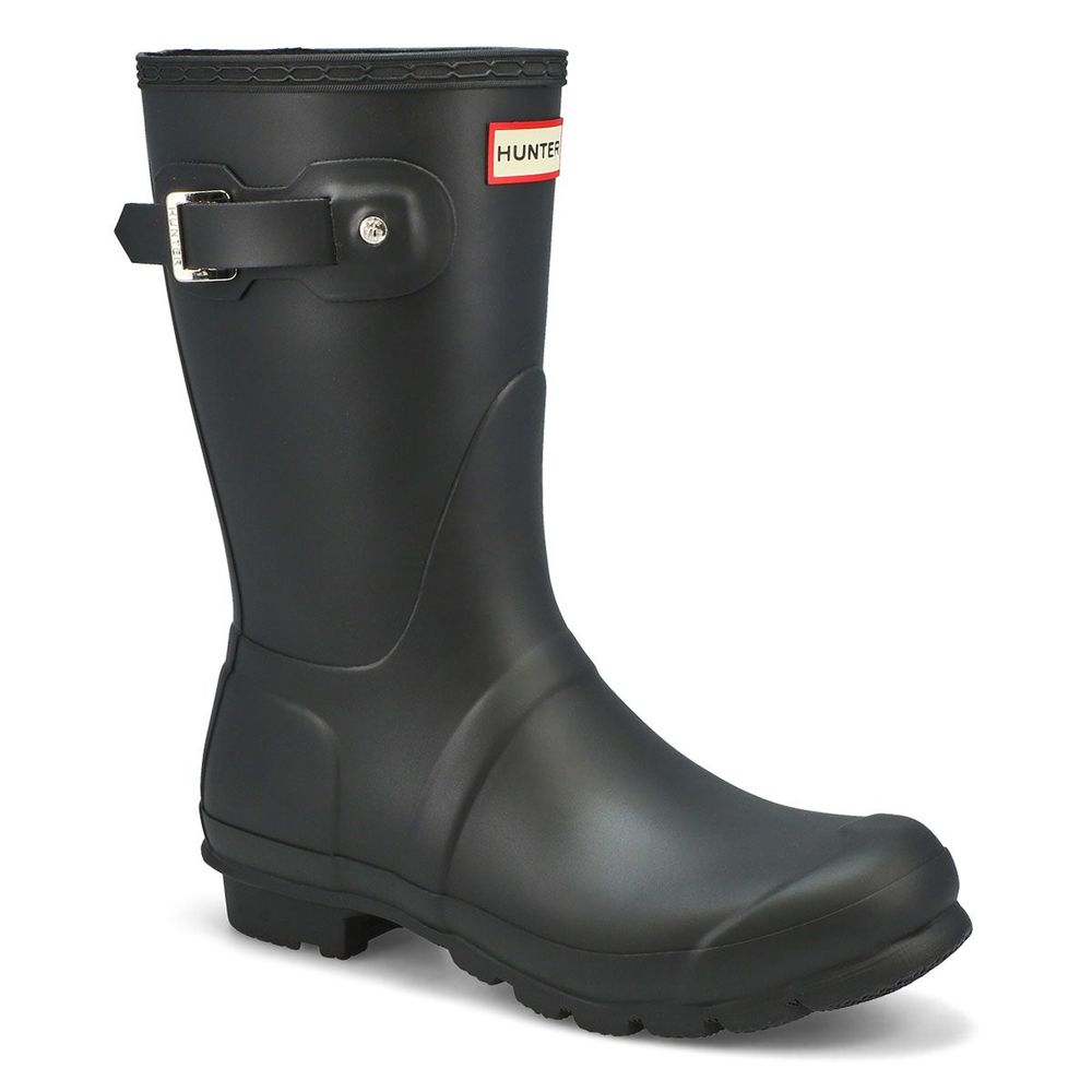 black gloss hunter rain boots
