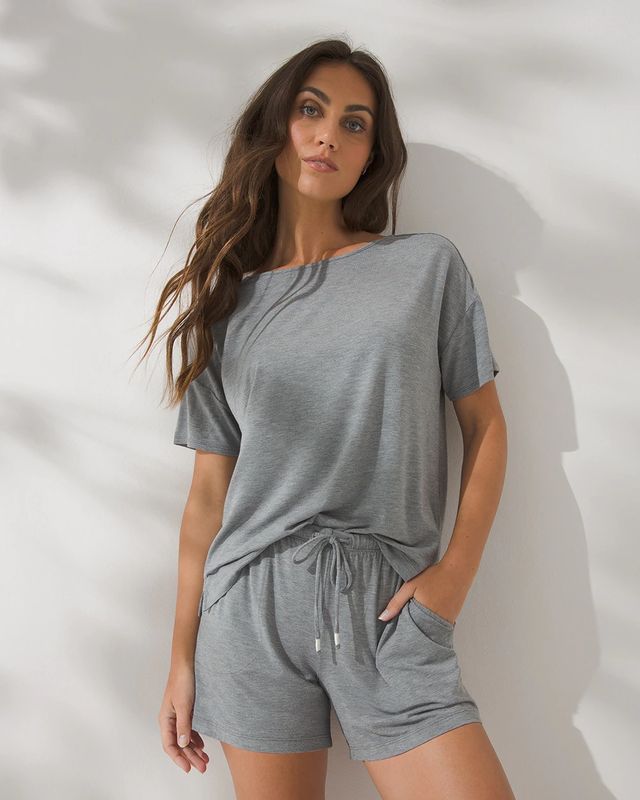 Soma Cool Nights Modern Pajama Shorts Heather Graphite Hamilton