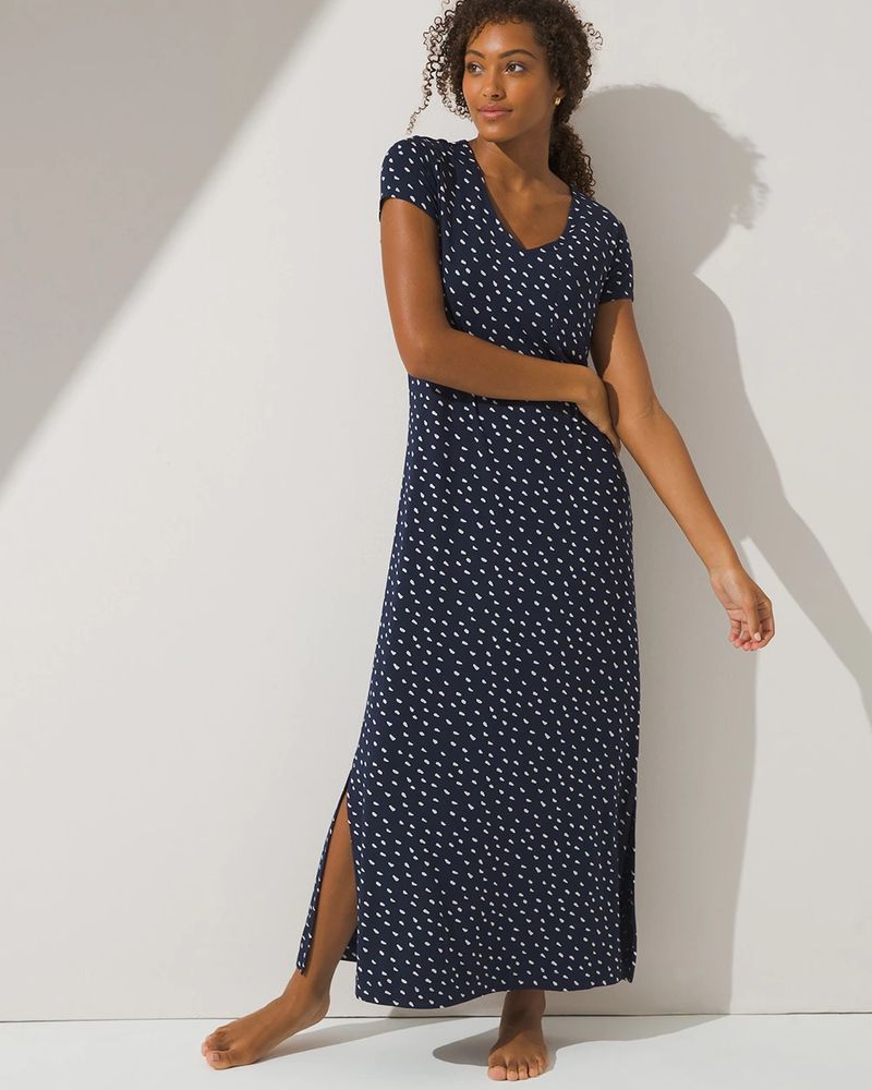 Soma Cool Nights Long Sleepshirt, MINIMALIST SPOT NIGHTFALL Bridge