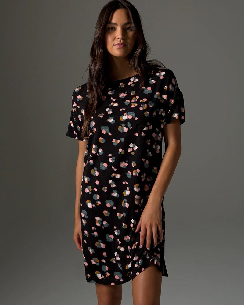 Soma Cool Nights Modern Nightgown, Dapple Dot Mini Black | Mall of America®