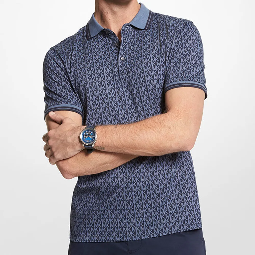 Michael Kors Men s Greenwich Logo Print Cotton Jersey Polo