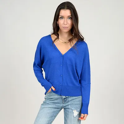 Women's light blue outlet cardigan sweater