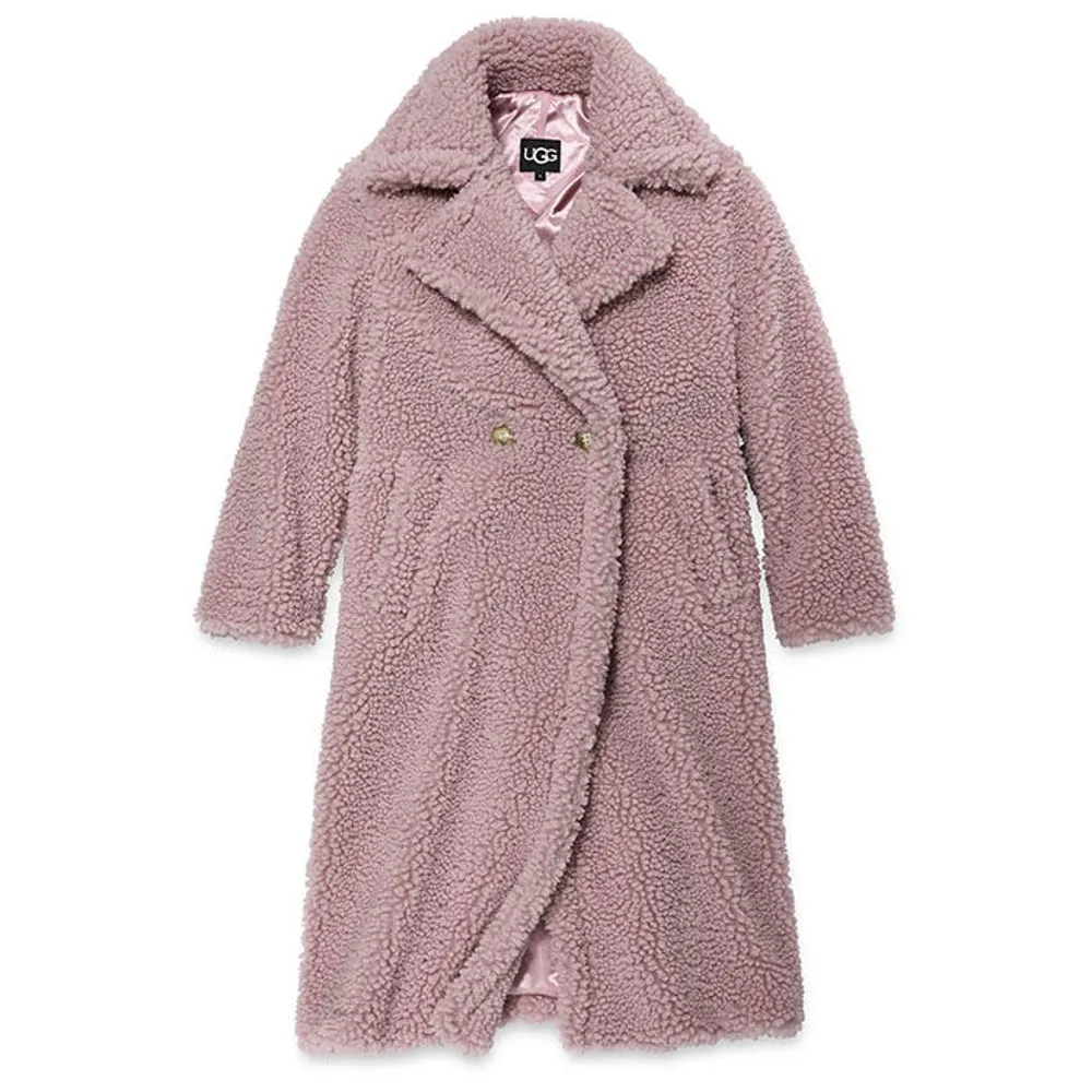Bright pink teddy coat online