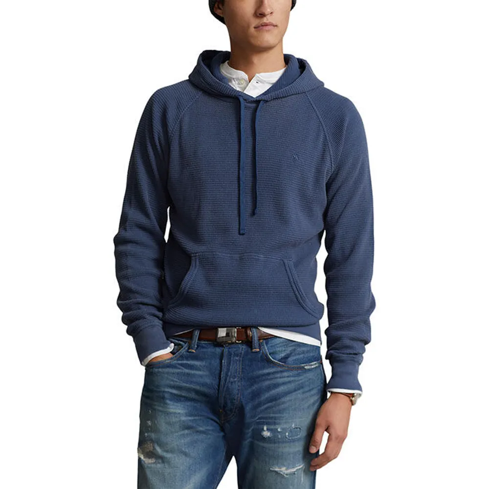Polo waffle cheap thermal hoodie