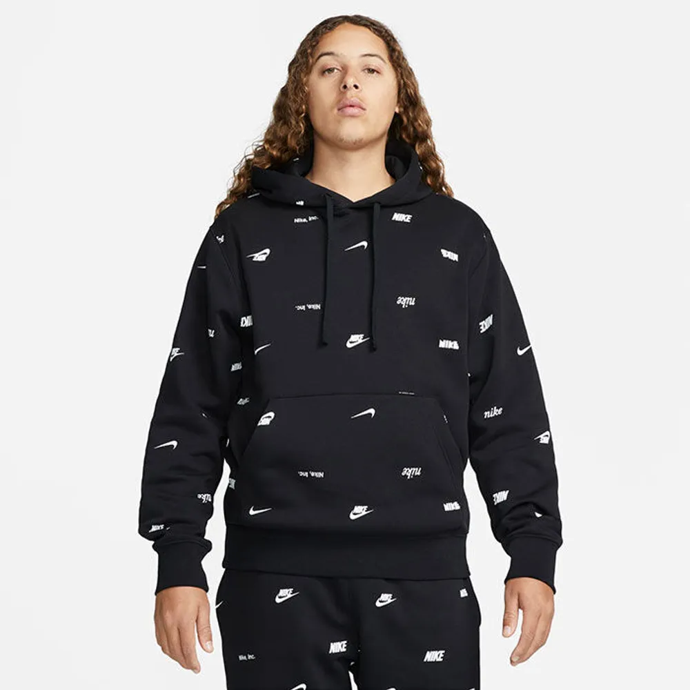 Nike Club Fleece Allover Print Pullover Hoodie DTLR 48 OFF