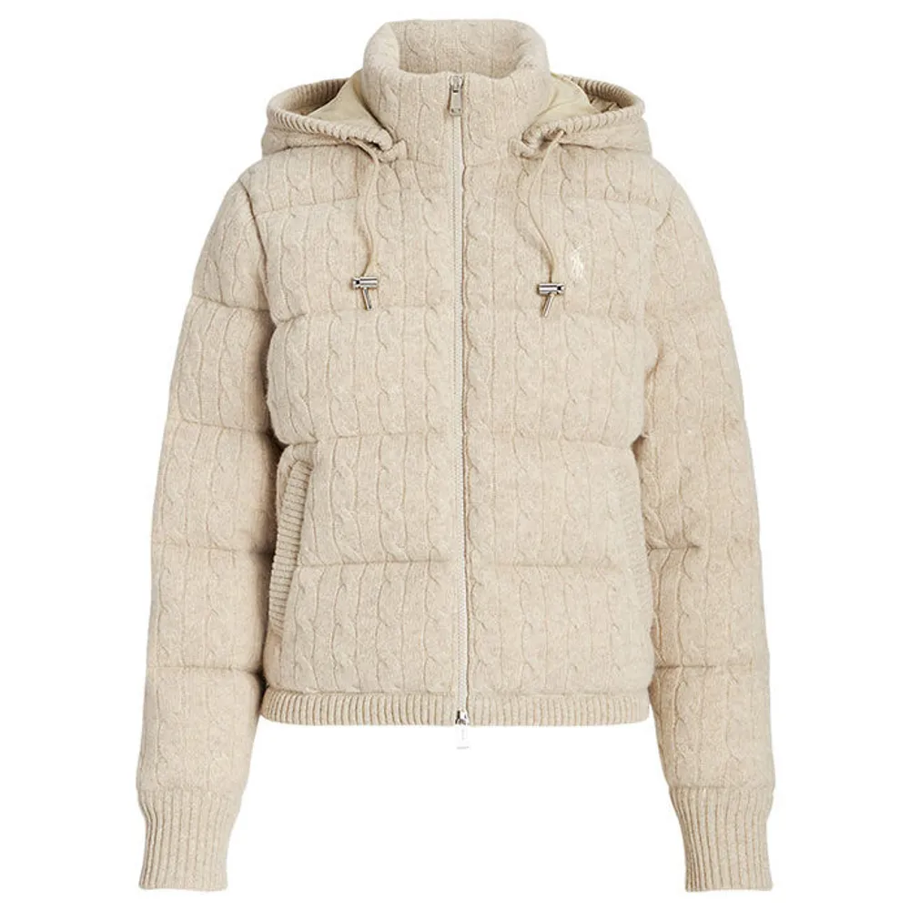 Polo Ralph Lauren Women s Cable Knit Hooded Down Jacket Yorkdale