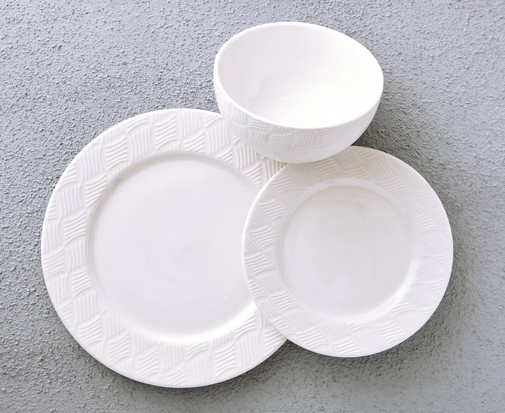 Stokes Groove 12 Pc Dinnerware Set White Bramalea City Centre