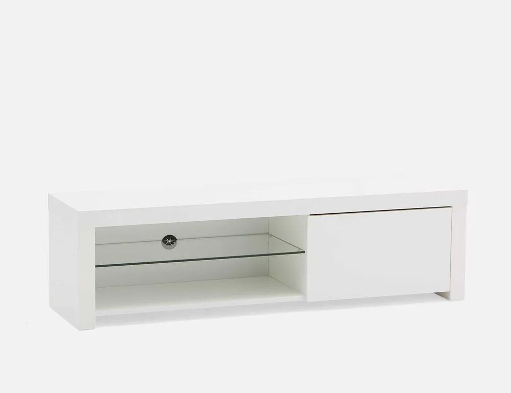 Structube MALTA lacquered media unit with tempered glass shelf Niagara Pen Centre