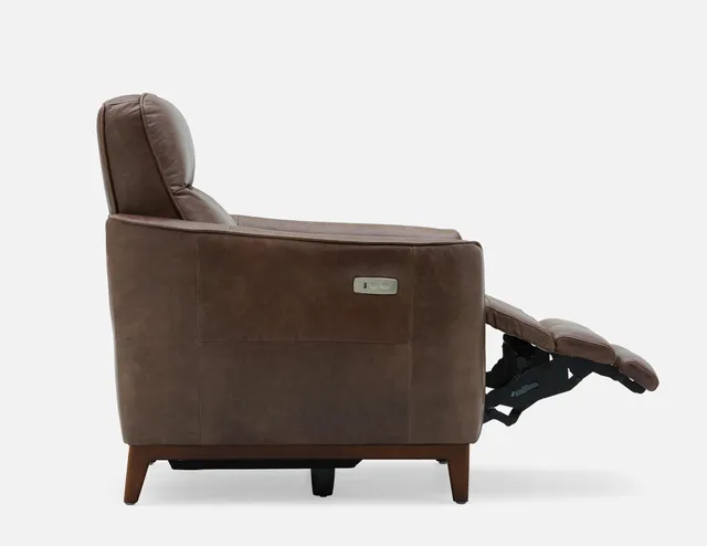 Structube PERRY 100 leather power recliner armchair with USB port