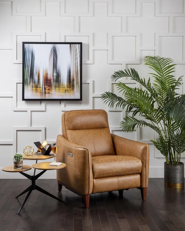 Structube leather sales recliner