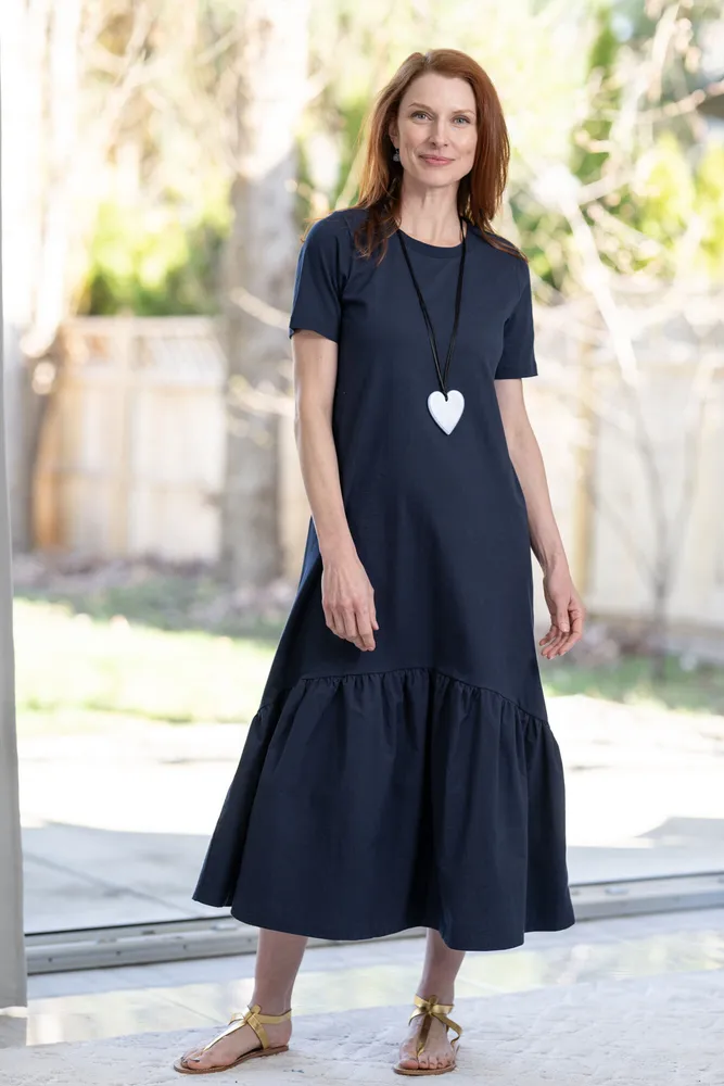 Short sleeve ruffle hem dress new arrivals