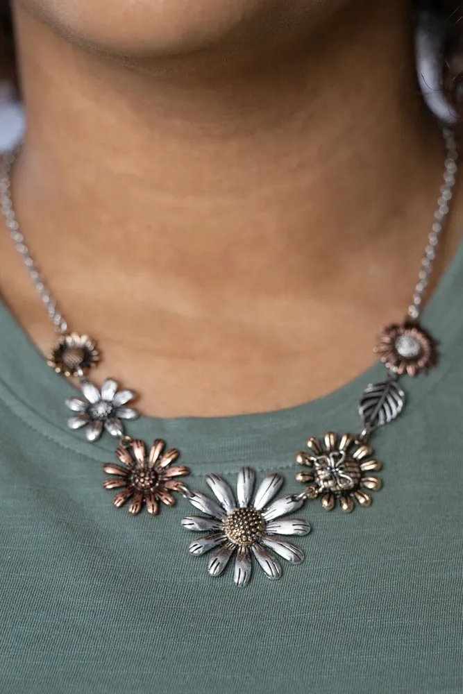 Sunwell Mixed Metal Daisy Chain Necklace Set Hillside Shopping