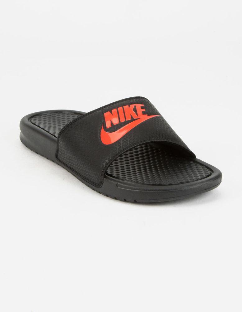 NIKE Benassi JDI Black Red Slide Sandals CoolSprings Galleria