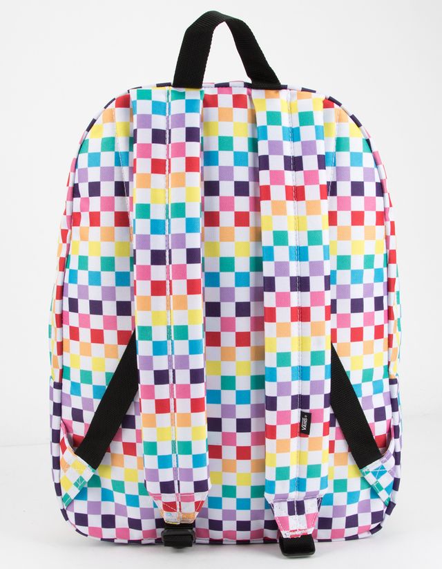 Rainbow checkered vans shop backpack