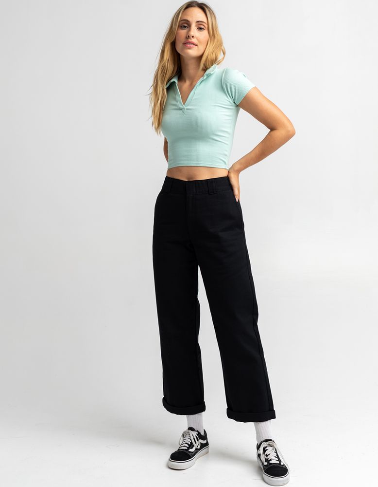 Dickies roll hem crop wide sales leg pants