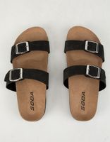 SODA Double Buckle Black Girls Slide Sandals CoolSprings Galleria