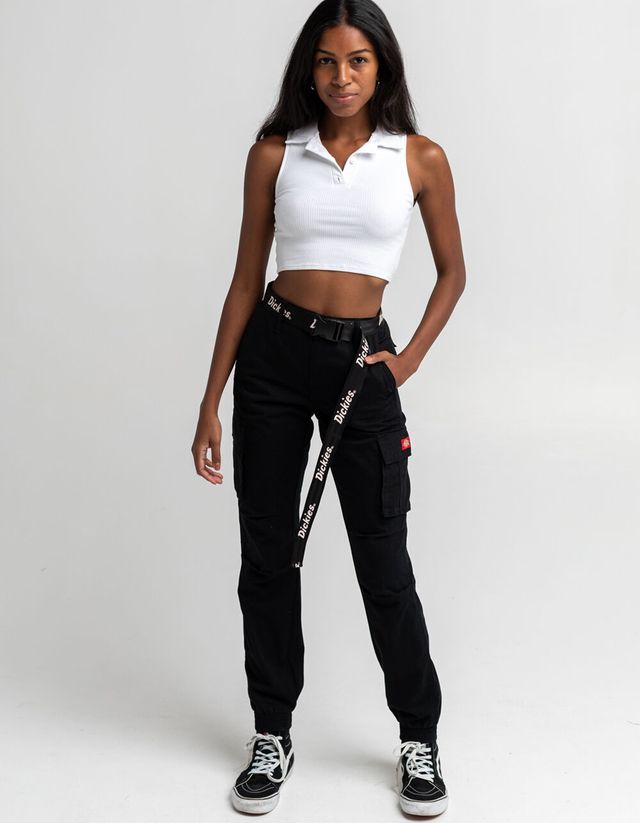 Dickies belted utility black cargo pants top