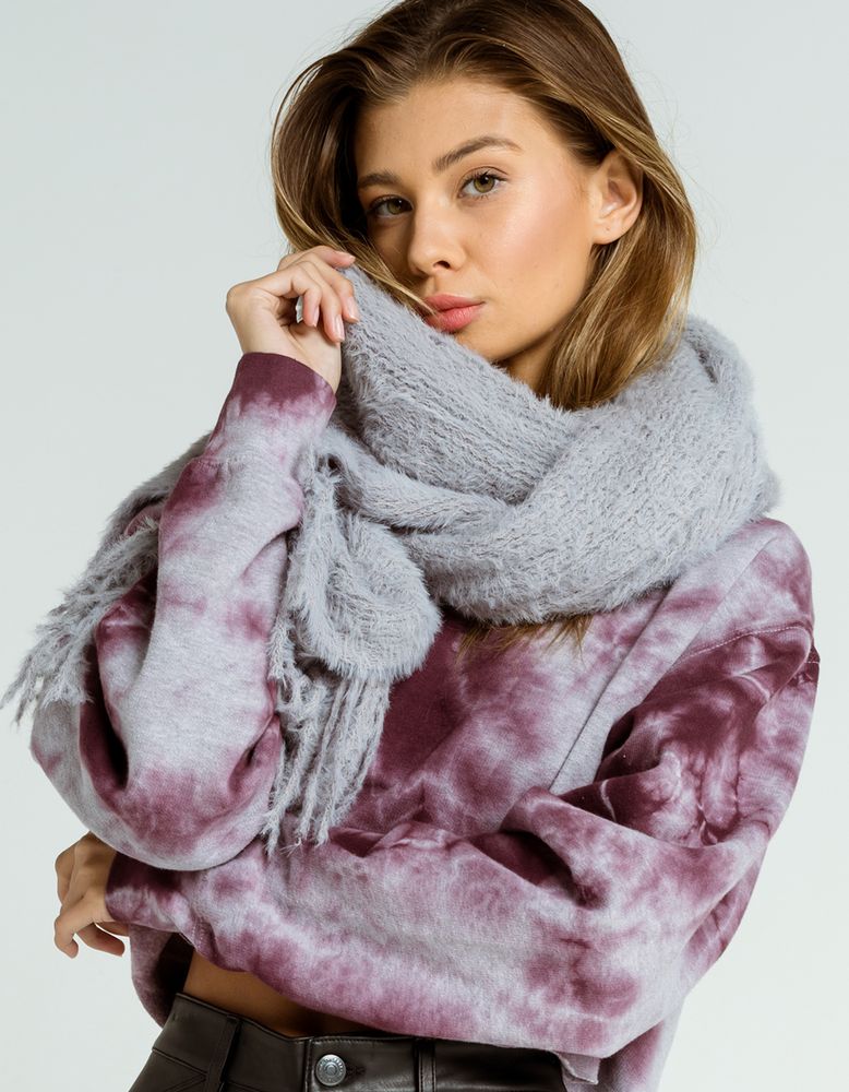 Pink and gray sales blanket scarf