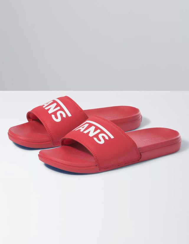 Vans red hotsell slides