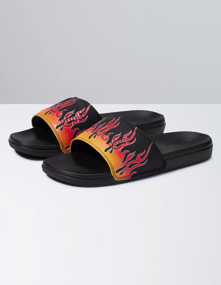 Vans red online slides