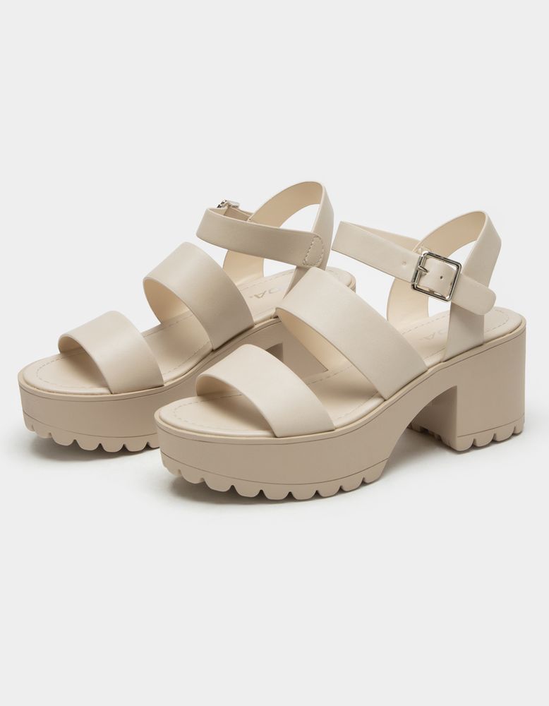 SODA Lug Sole Ankle Strap Nude Platform Sandals CoolSprings Galleria