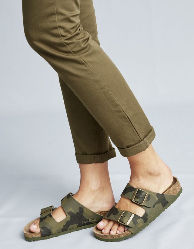 BIRKENSTOCK Arizona Desert Soil Camo Green Slide Sandals