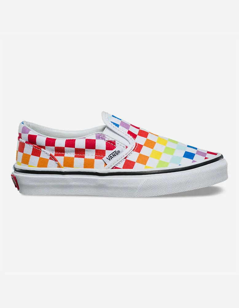 Vans rainbow classic slip cheap on