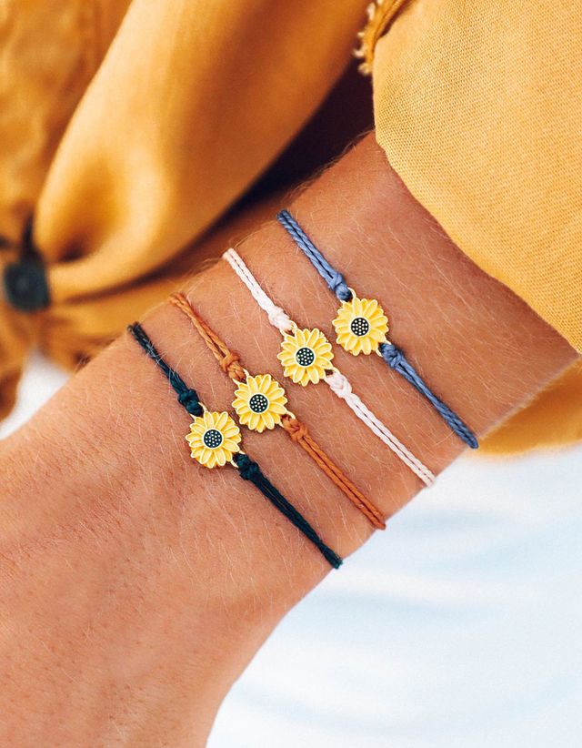PURA VIDA Sunflower Charm Black Bracelet CoolSprings Galleria