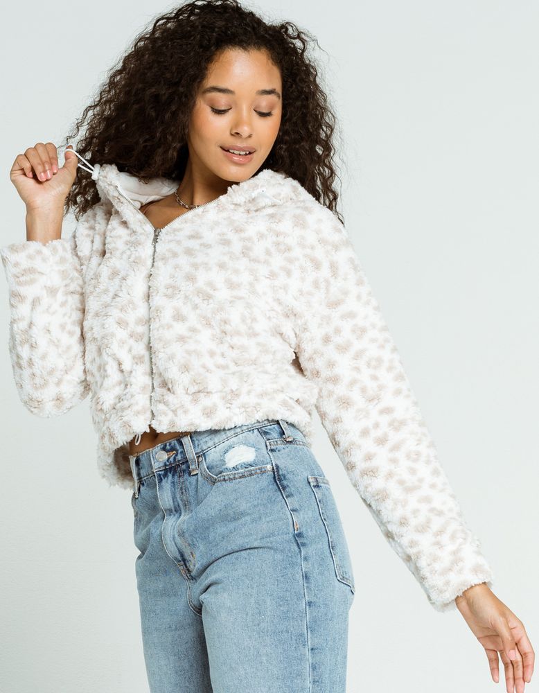 Animal print sherpa jacket discount