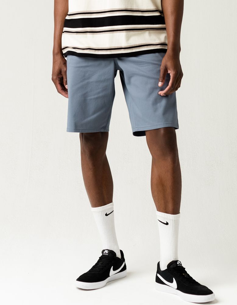 RSQ Long Slate Blue Chino Shorts CoolSprings Galleria