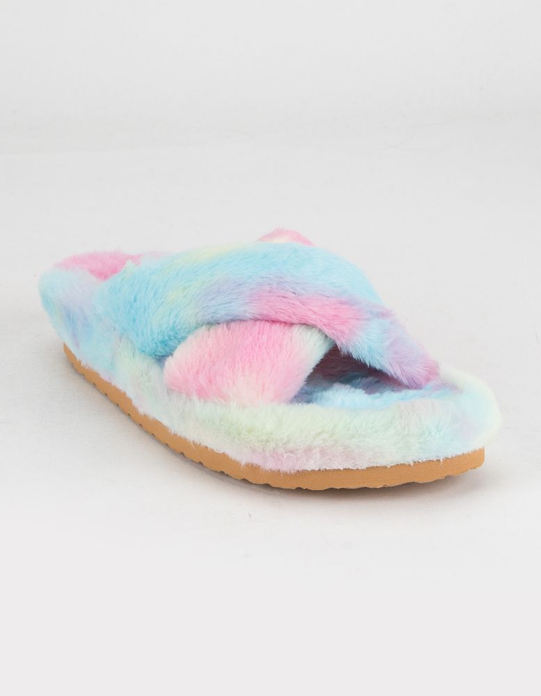 STEVE MADDEN Fuzed Blue Slippers CoolSprings Galleria