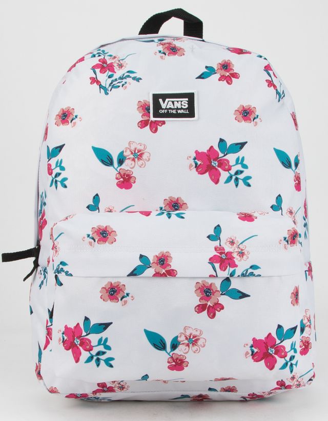 Red floral vans backpack discount