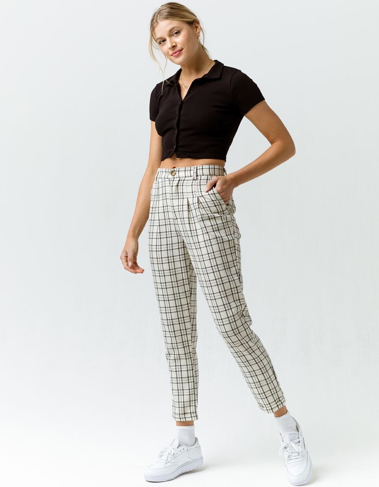 Plaid shop pleated pants