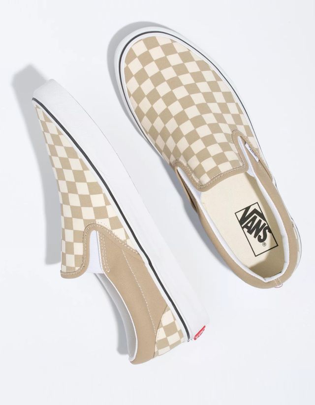 Gray dawn and true white checkered vans clearance