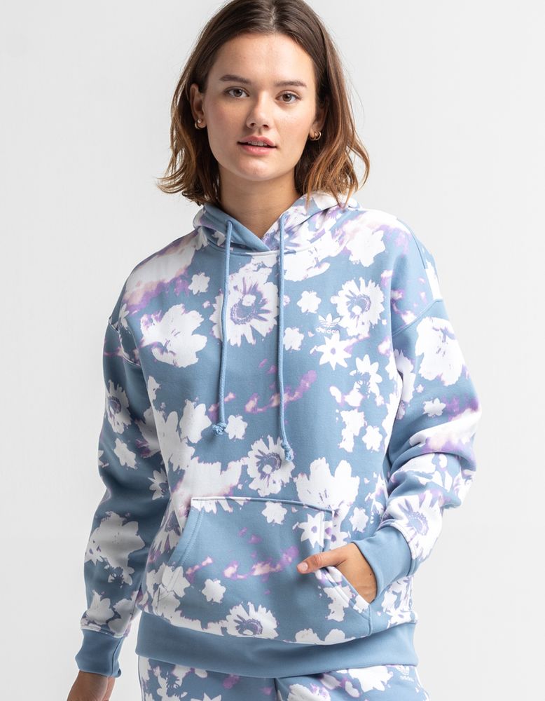 Adidas floral sales hoodie womens
