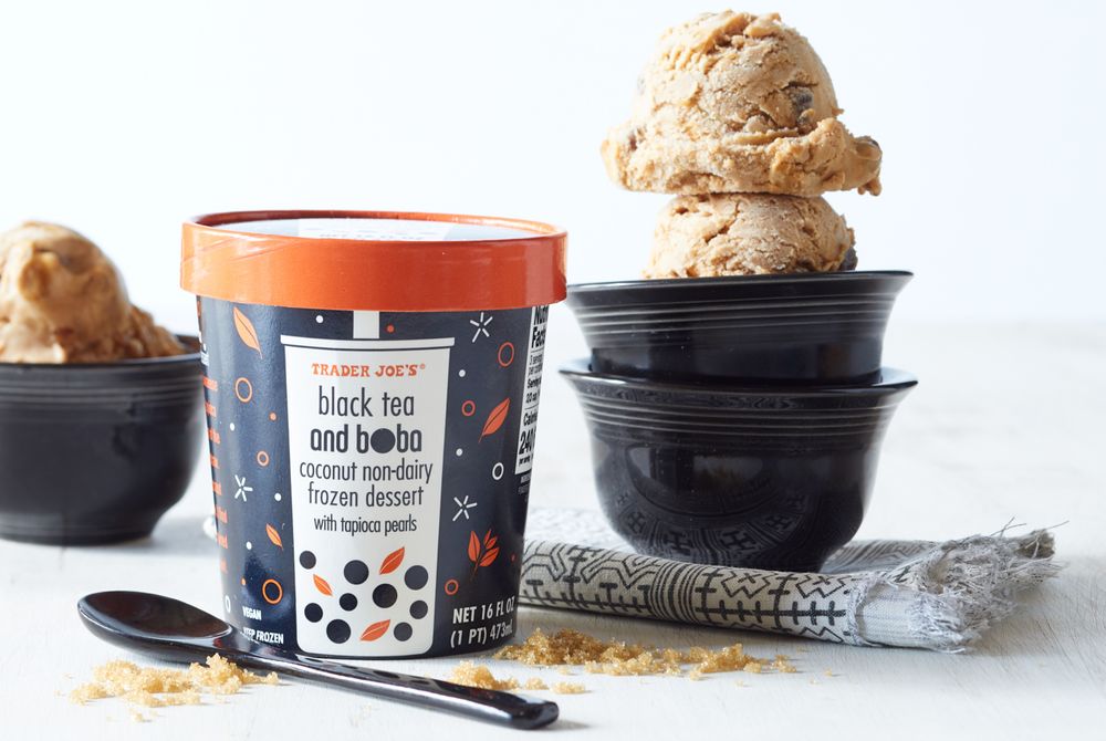 Trader Joes Black Tea and Boba Coconut NonDairy Frozen Dessert The