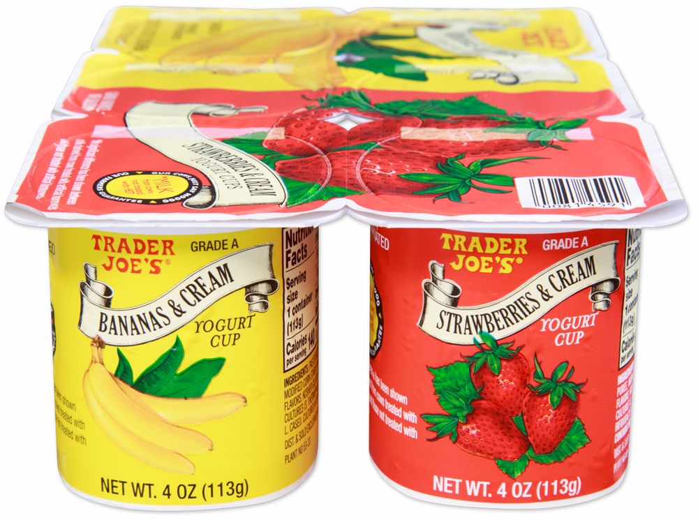 Trader Joes Strawberries & Cream, Bananas & Cream Yogurt Cups The Summit
