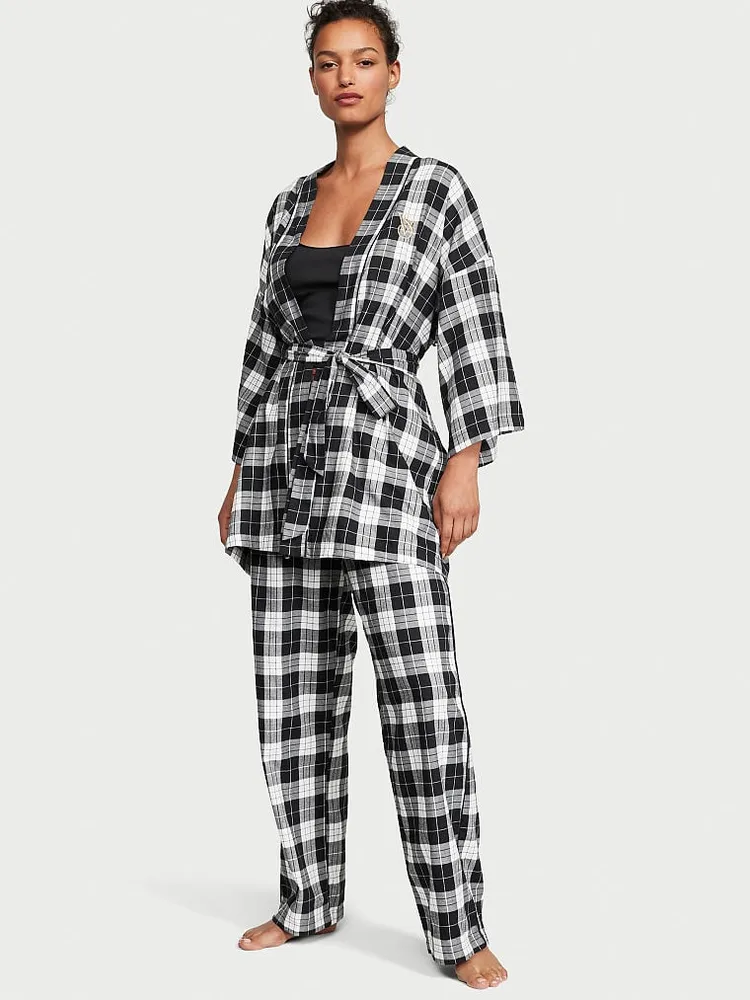 Vs Flannel 3 Piece Long Pajama Set Montebello Town Center
