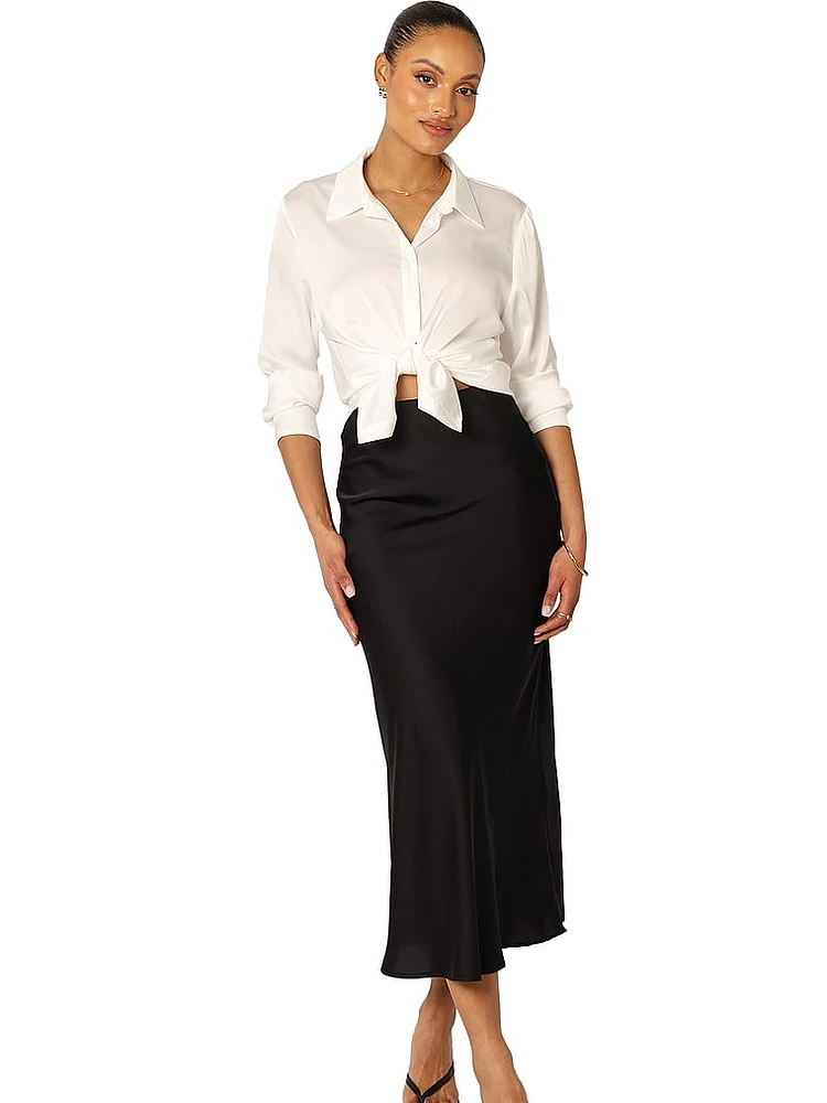 Satin midi skirt 08 outlet