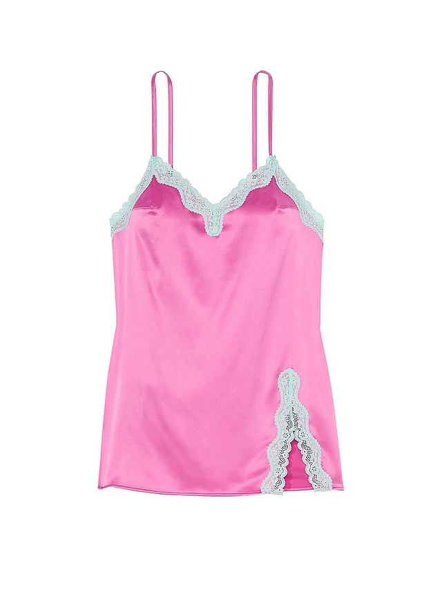 VS Tease Satin Lace-Trim Mini Slip Dress | Mission Valley