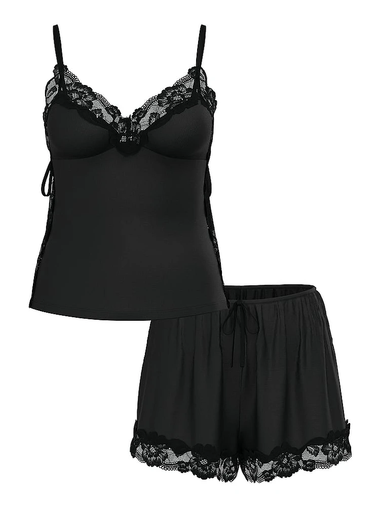 VS Ribbed Modal & Lace Cami Shorts Set at CoolSprings