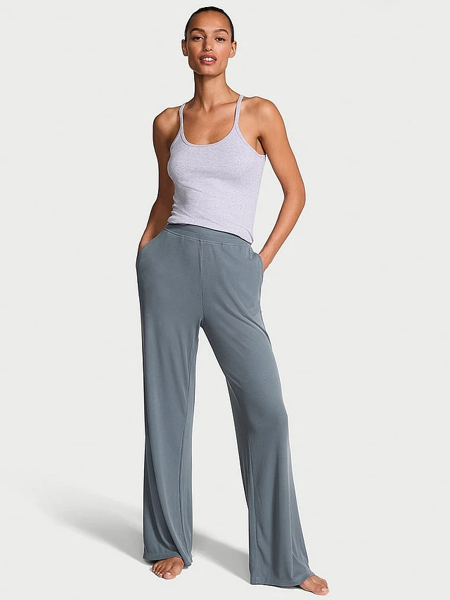 VSX Featherweight Ribbed Knit Wide-Leg Pant | MainPlace Mall