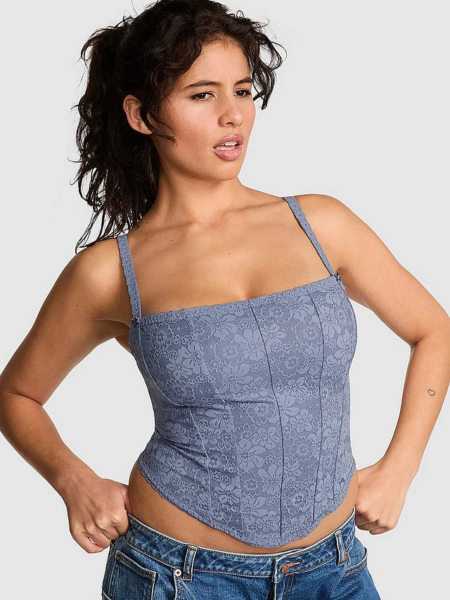 PINK Wink Lace Corset Top | Arden Fair