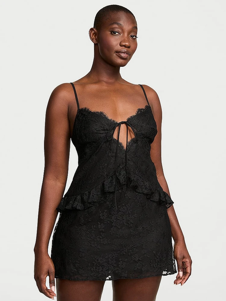 FETICO LACE KNIT SLIP DRESS（レースキャミソール） VS Dare to Dream Lace Flounce Mini Slip | MainPlace Mall