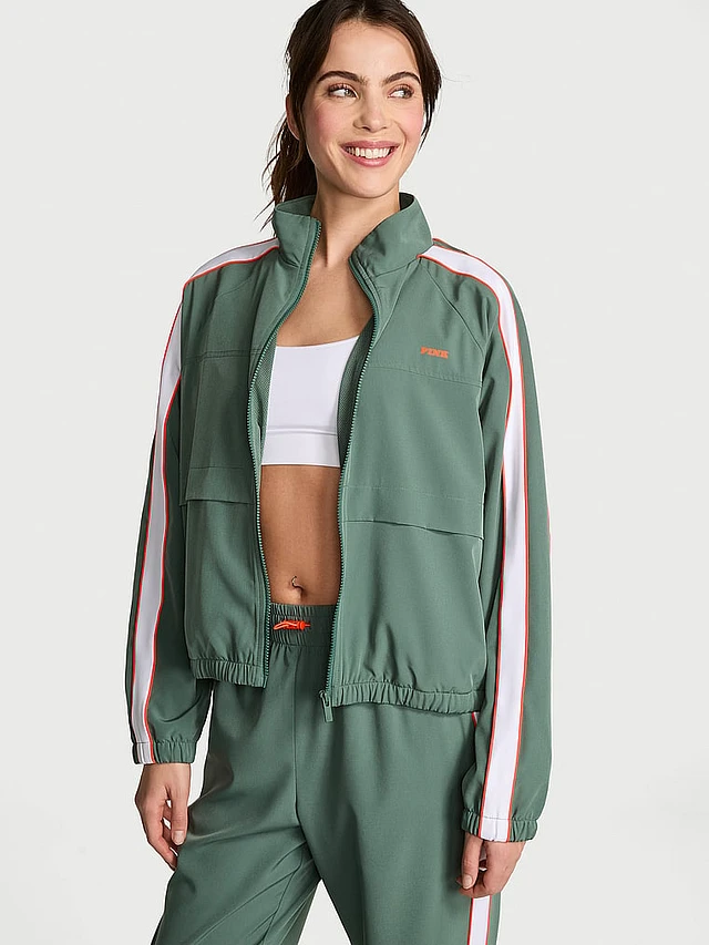 PINK Tech Woven Full-Zip Jacket | Arden Fair