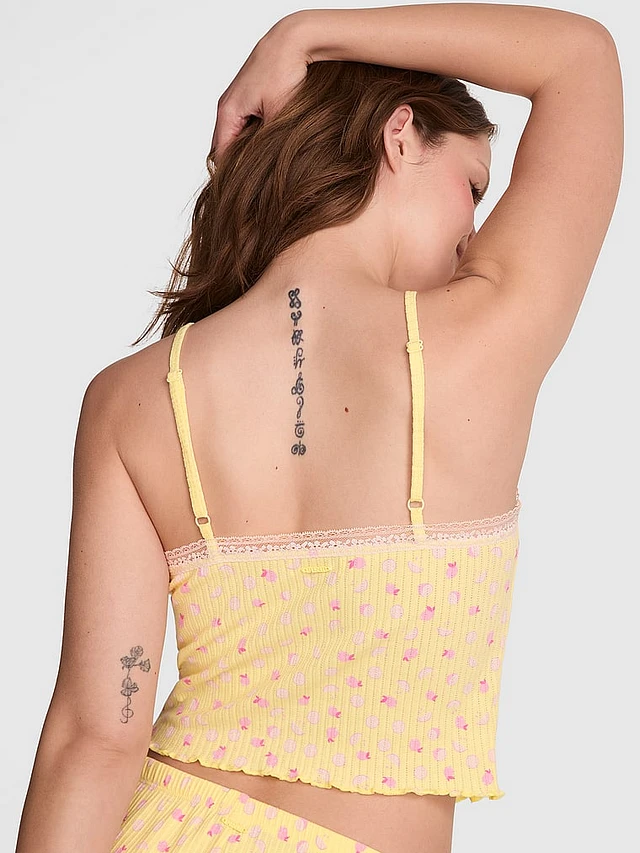 PINK Drop Needle Pointelle Tank Top at Hamilton Place in