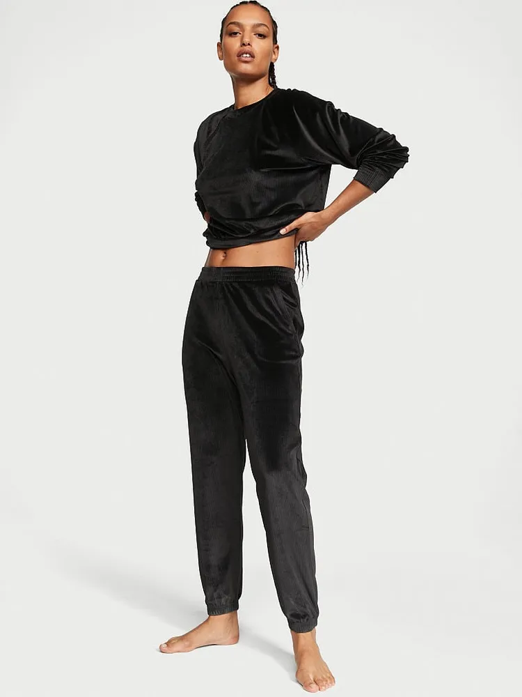 Vs Velour Ribbed Lounge Pants Hamilton Place