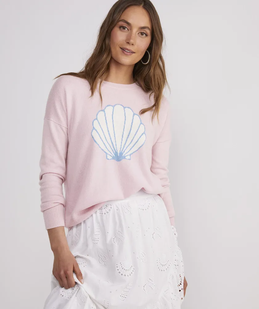 Vineyard Vines Shell Intarsia Cashmere Crewneck Sweater The